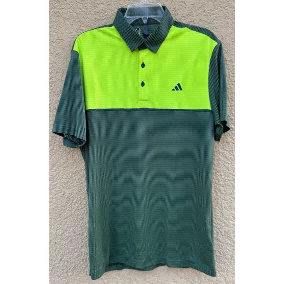 Adidas Core Color Block Golf Polo Green Medium NWT - Picture 2 of 9